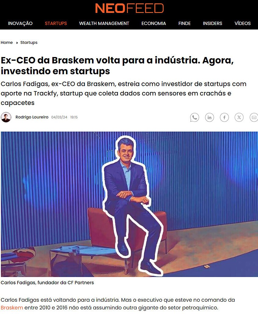 Ex-CEO da Braskem volta para a indstria. Agora, investindo em startups